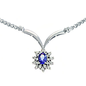Tanzanite./diamond Necklace