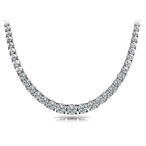 White Gold Four Prong Diamond Necklance