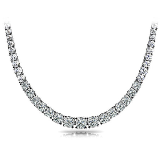 White Gold Four Prong Diamond Necklance