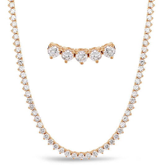 Rose Gold Three Prong Rivera Necklace