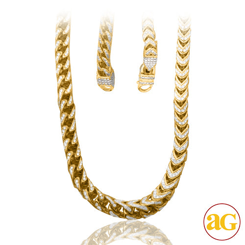 10KY 24.75CTW DIAMOND SOLID LINK FRANCO CHAIN