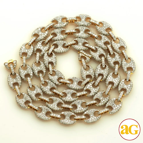 14KY 19.30CTW DIAMOND PUFFED GUCCI LINK CHAIN