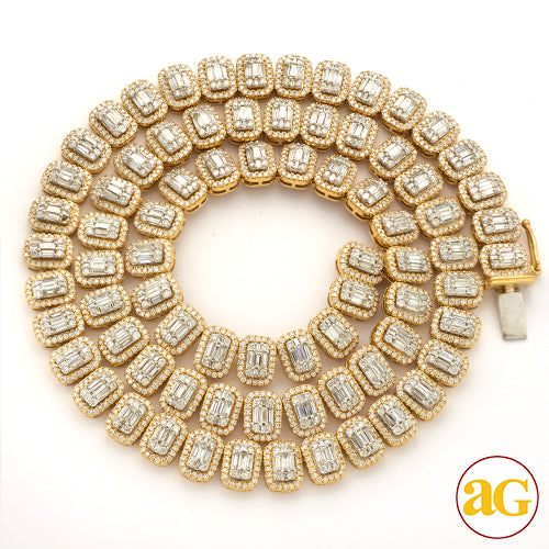 14KWY 17.50 CTW BAGUETTE NECKALCE 20"