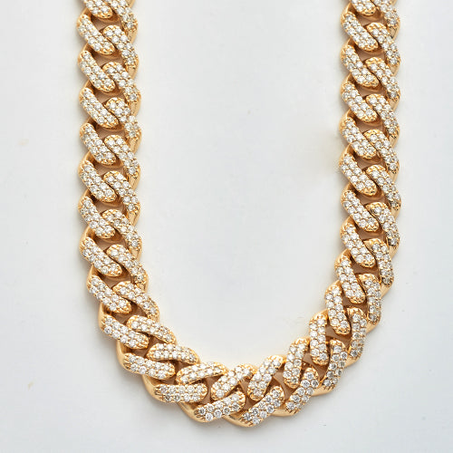 10KY 12.00CTW DIAMOND MIAMI CUBAN CHAIN