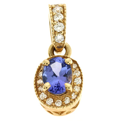 Tanzanite./ Diamond Pendant