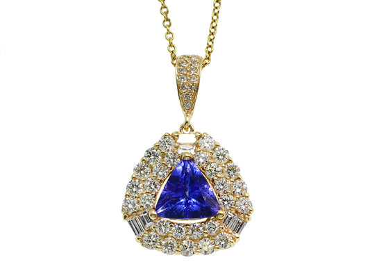 EFFY 14K WHITE GOLD DIAMOND,TANZANITE PENDANT
