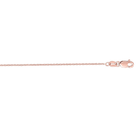 14K Gold 1.1mm Diamond Cut Cable Chain