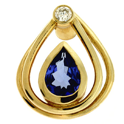 Tanzanite./ Diamond Pendant