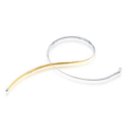 Sterling Silver 4mm Two-Tone Reversible Omega Chain