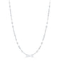 Sterling Silver Flat Mirror Oval Chain - Rhodium Plated