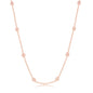 Sterling Silver Grid Square Beaded Chain - Rose Gold Plated