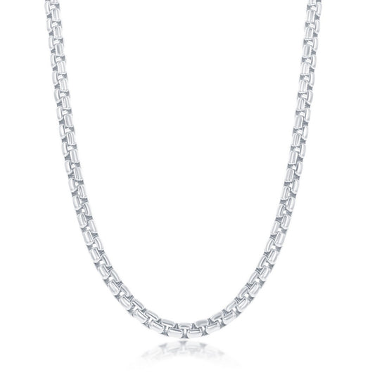 Sterling Silver 3.5mm Round Box Chain - Rhodium Plated