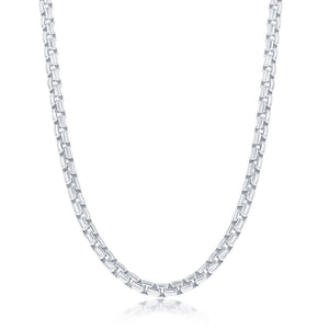 Sterling Silver 3.5mm Round Box Chain - Rhodium Plated