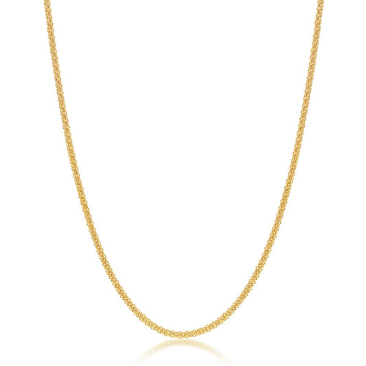 Sterling Silver 1.8mm Popcorn Chain - Gold Plated