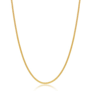 Sterling Silver 1.8mm Popcorn Chain - Gold Plated