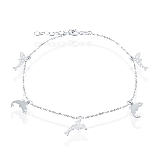 Sterling Silver Dolphin Anklet