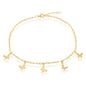 Sterling Silver Butterfly Charms Paperclip Anklet - Gold Plated