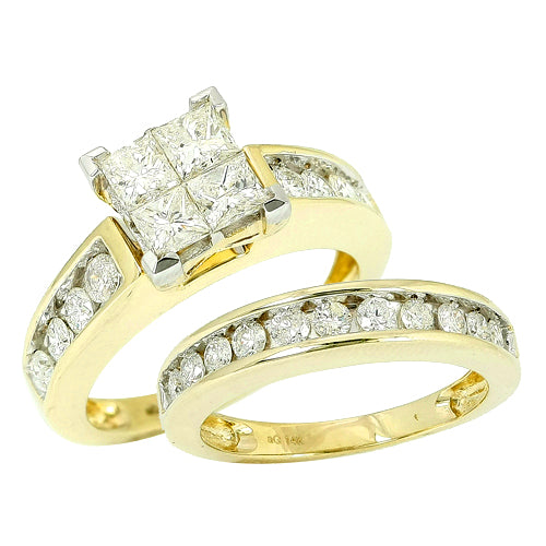 14KY 2.00CTW DIAMOND QUAD HEAD BRIDAL SET [PEG HEA