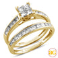 14KY 1.05CTW PC DIAMOND QUAD HEAD BRIDAL SET