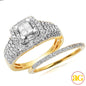 14KY 1.10CTW PC DIAMOND QUAD HEAD BRIDAL SET WITH