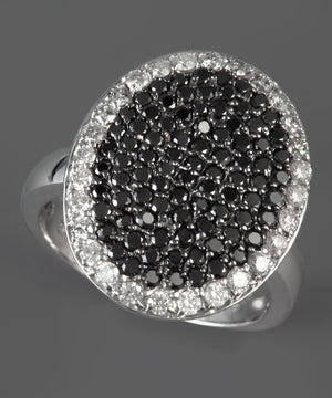 Effy 14K White Gold Diamond,Black Diamond, Ring