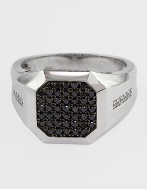 Effy 14K White Gold Diamond,Black Diamond, Ring