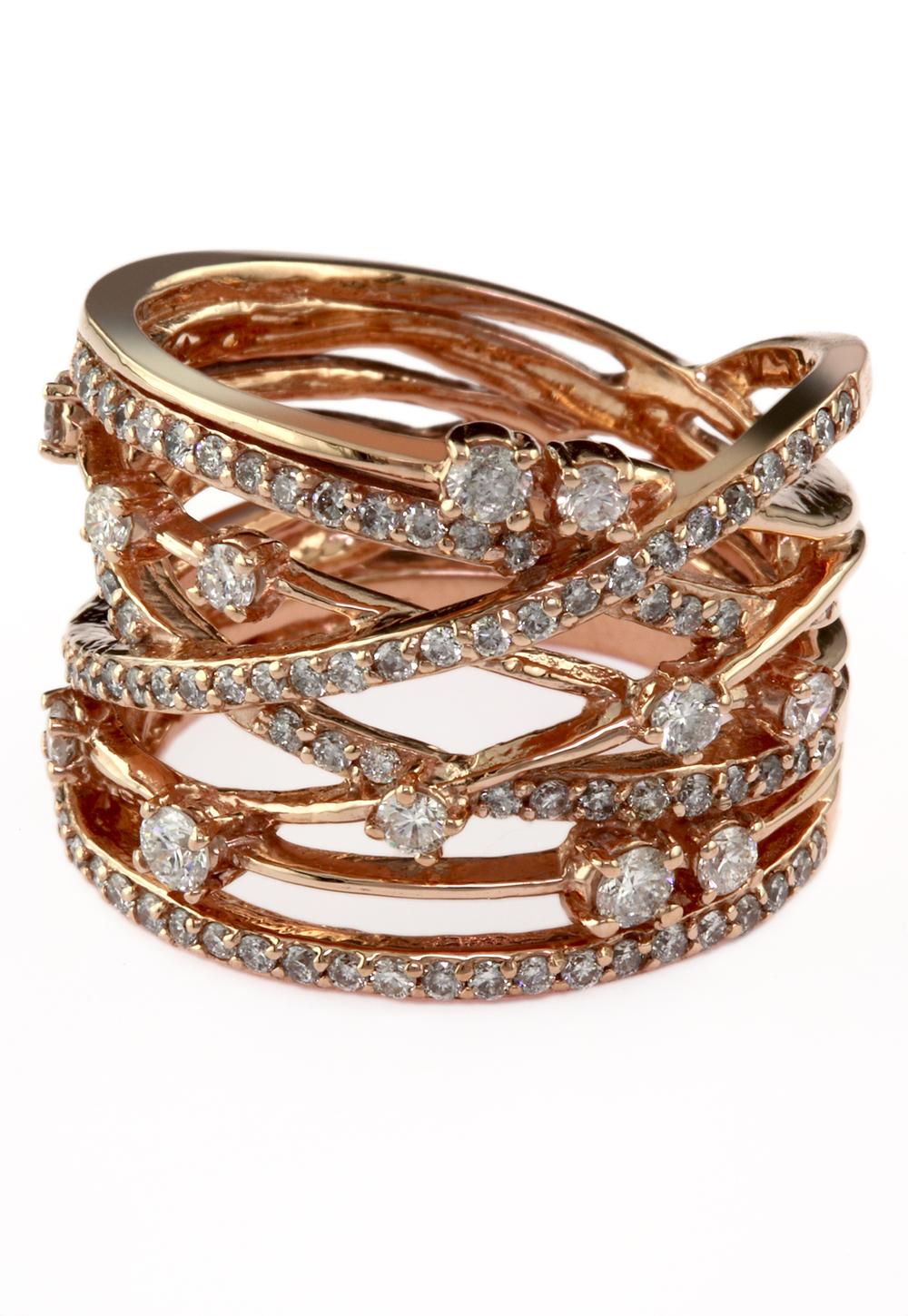 EFFY 14K ROSE GOLD DIAMOND RING