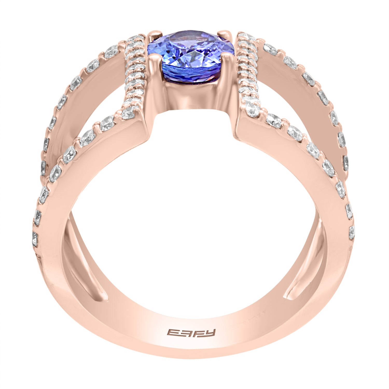 Effy 14K Rose Gold Diamond,Tanzanite Ring