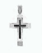 SS 1.50CTW BLACK & WHITE DIA CROSS