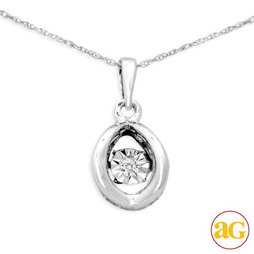 SS 0.05CTW DANCING DIAMOND PENDANT