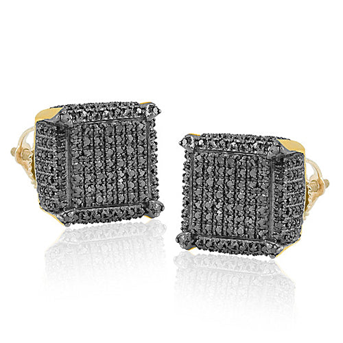 YS 0.65CTW BLACK DIAMOND DICE EARRINGS