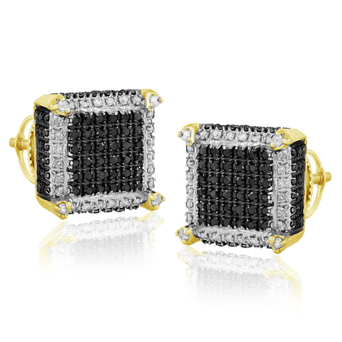 YS 0.85CTW BLACK & WHITE DIAMOND DICE EARRINGS