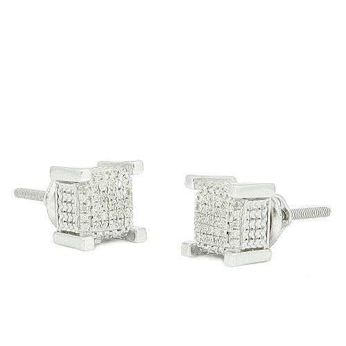 SS 0.30CTW DIAMOND DICE EARRINGS