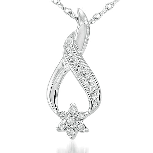SS 0.10CTW DIAMOND FANCY PENDANT