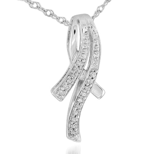 SS 0.10 CTW DIAMOND FANCY PENDANT