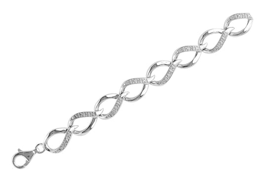 SS 0.15CTW DIAMOND FANCY TEARDROP BRACELET