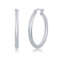 Sterling Silver 3x30mm High-Polished Hoop Earrings