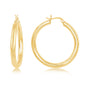 Sterling Silver 4x40mm High-Polished Hoop Earrings - Gold Plated