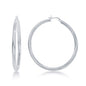 Sterling Silver 4x60mm High-Polished Hoop Earrings