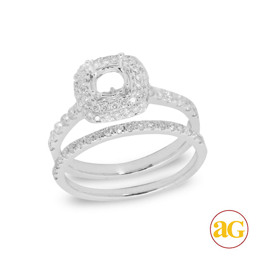 14KW 0.75CTW DIAMOND SEMI MOUNT BRIDAL SET