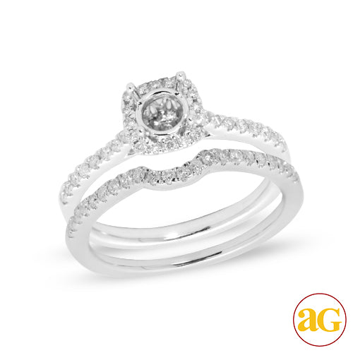 14KW 0.50CTW DIAMOND SEMI MOUNT BRIDAL SET