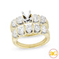 14KY 3.00CTW DIAMOND SEMI MOUNT BRIDAL SET W/5-STO