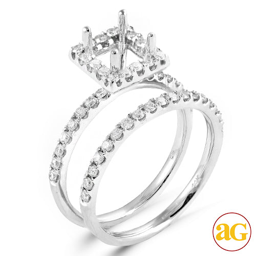 14KW 0.75CTW DIAMOND SEMI MOUNT BRIDAL SET