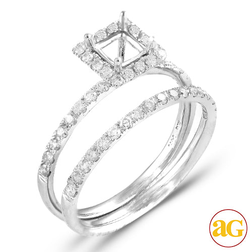14KW 0.60CTW DIAMOND SEMI MOUNT BRIDAL SET