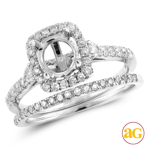 14KW 0.75CTW DIAMOND SEMI MOUNT BRIDAL SET