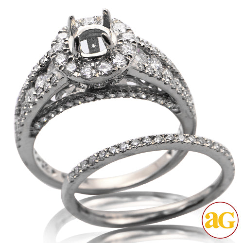 14KW 1.75CTW DIAMOND SEMI MOUNT BRIDAL SET