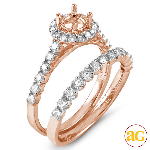 14KR 0.75CTW DIAMOND SEMI MOUNT BRIDAL SET