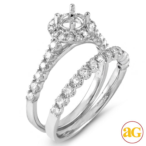 14KW 0.75CTW DIAMOND SEMI MOUNT BRIDAL SET