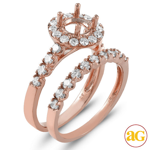 14KR 1.00CTW DIAMOND SEMI MOUNT BRIDAL SET