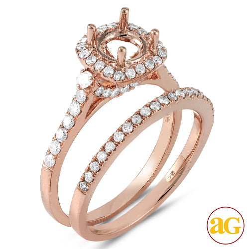 14KR 0.75CTW DIAMOND SEMI MOUNT BRIDAL SET